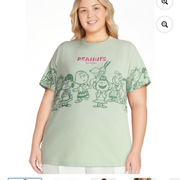 Peanuts Women’s Green Graphic Tee Size Large  NWT - Picture 6 of 12
